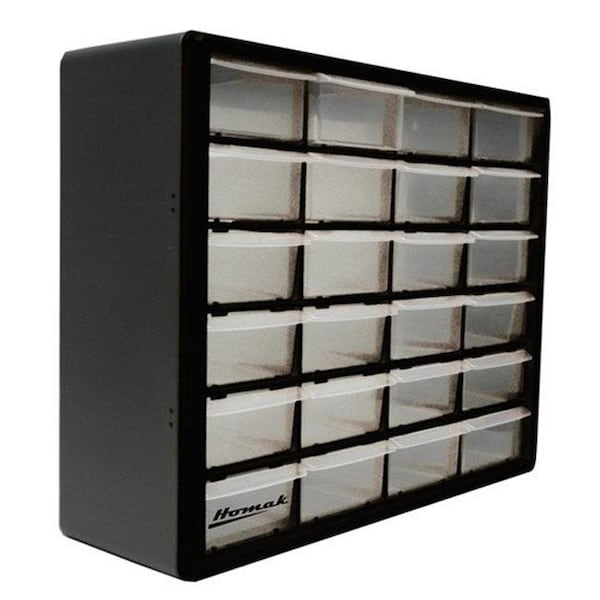 Chesterfield 15.62 x 19.75 x 6.25 in. 24 Drawer Plastic Parts Organizer - Clear & Black CH1640948 - main